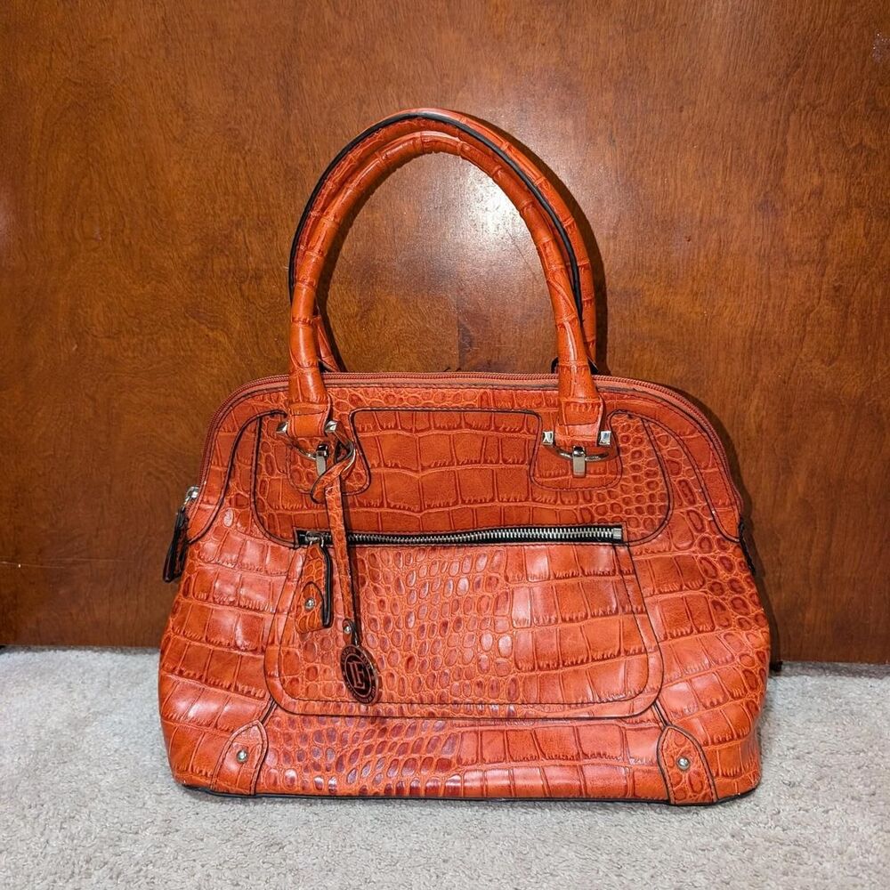 London-fog Women's Orange and Silver Bag